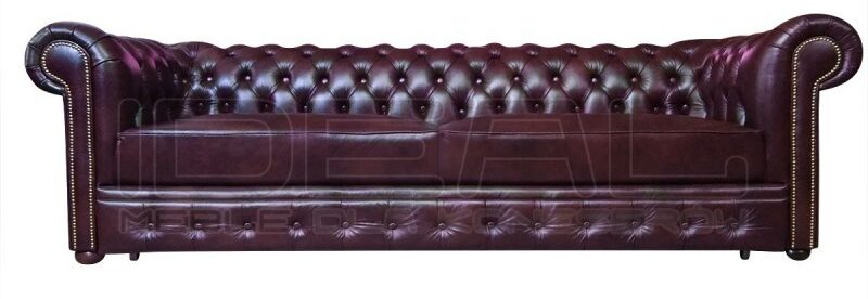 Sofa Chesterfield March Rem w skórze z funkcją spania